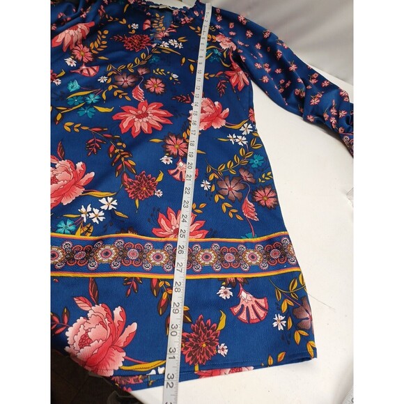 LOFT Women’s Top Tunic Blouse Floral Long Sleeve Petite XXS V Neck Buttons - Picture 8 of 11